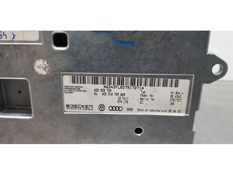 Recambio de modulo electronico para audi a8 (4e2) 4.2 quattro referencia OEM IAM 4E0910729 4E0910729029 