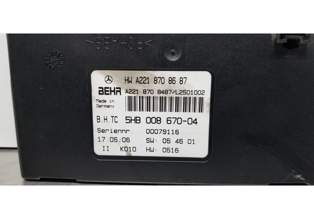 Recambio de modulo electronico para mercedes clase s (w221) berlina 320 / 350 cdi (221.022) referencia OEM IAM A2218708687  