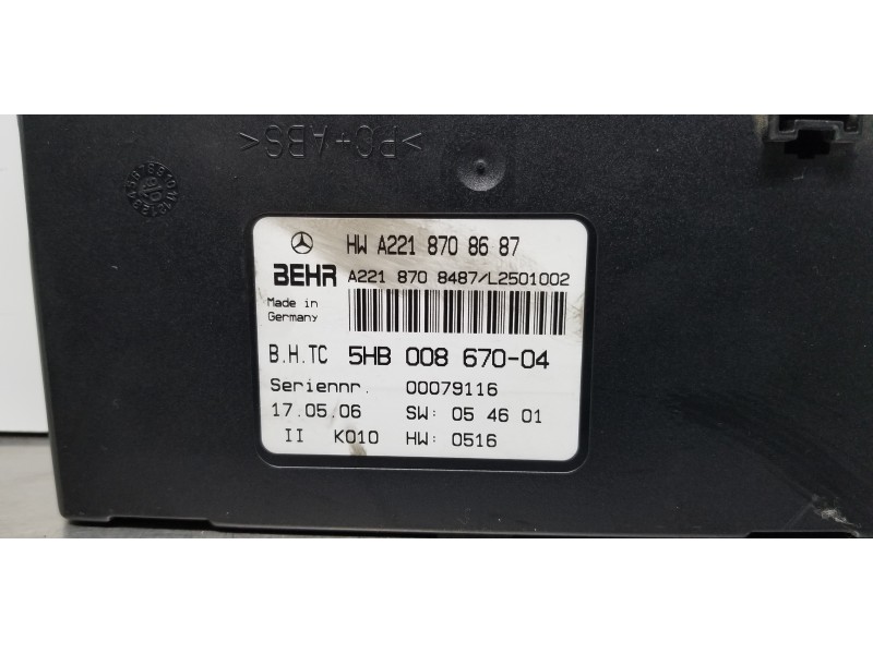 Recambio de modulo electronico para mercedes clase s (w221) berlina 320 / 350 cdi (221.022) referencia OEM IAM A2218708687  