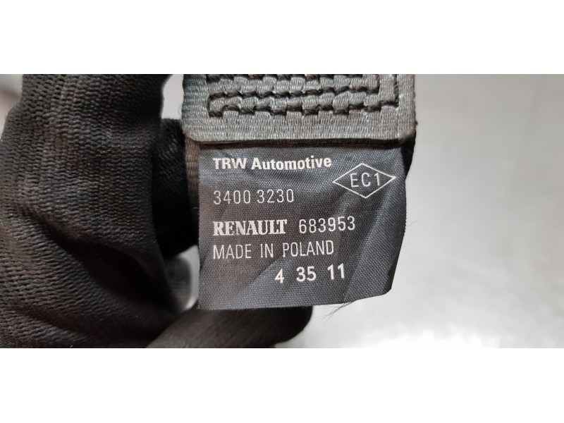 Recambio de cinturon seguridad trasero derecho para renault clio iii authentique referencia OEM IAM 8200683953 34003230 