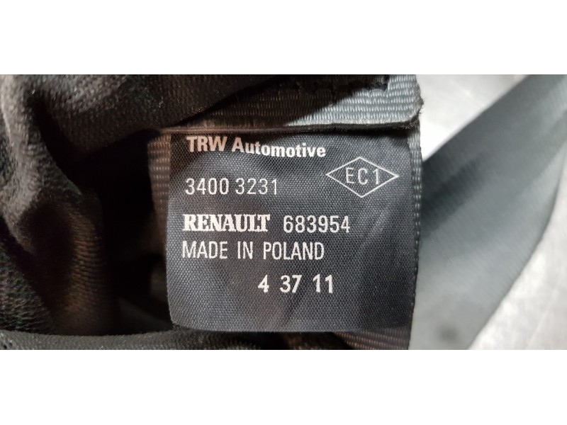 Recambio de cinturon seguridad trasero izquierdo para renault clio iii authentique referencia OEM IAM 8200683954 34003231 