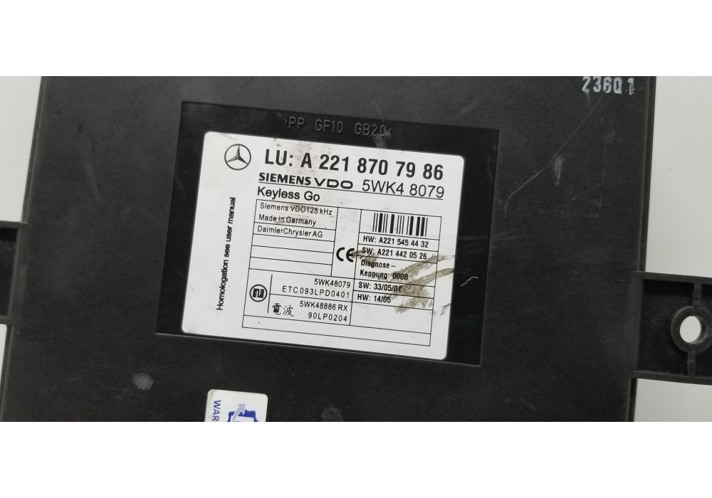 Recambio de modulo electronico para mercedes clase s (w221) berlina 320 / 350 cdi (221.022) referencia OEM IAM A2218707986  