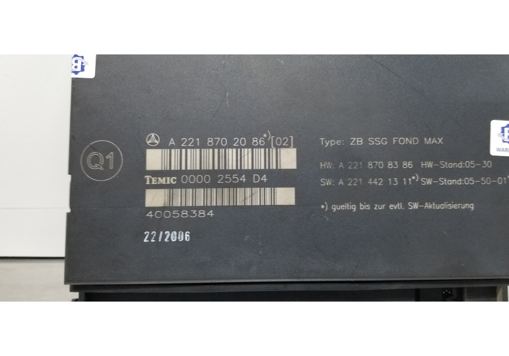 Recambio de modulo electronico para mercedes clase s (w221) berlina 320 / 350 cdi (221.022) referencia OEM IAM A2218702086  