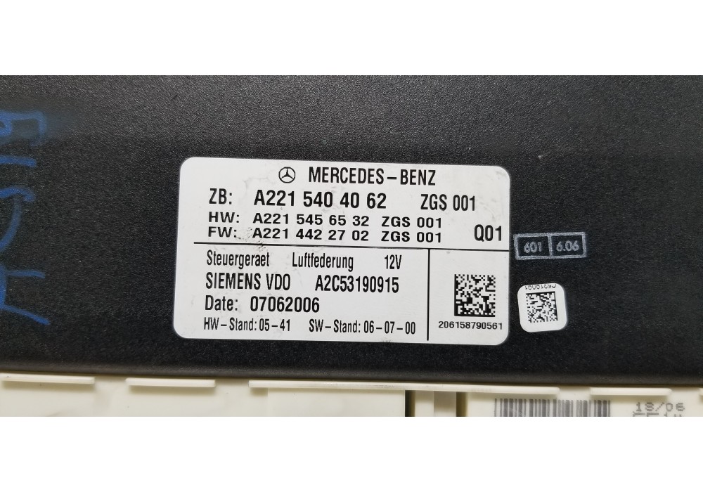 Recambio de centralita suspension para mercedes clase s (w221) berlina 320 / 350 cdi (221.022) referencia OEM IAM A2215404062  