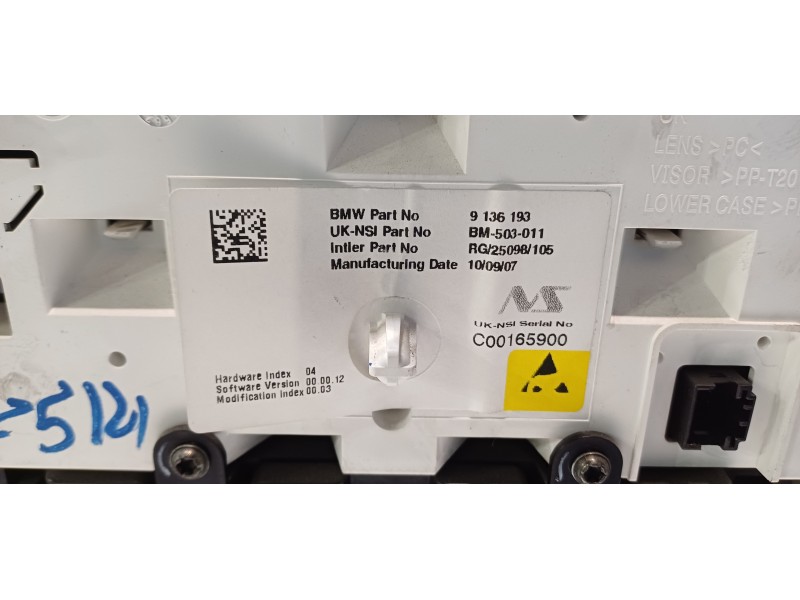 Recambio de cuadro instrumentos para bmw mini (r56) one referencia OEM IAM 62109233767 62116977077  Recambio de cuadro instrumentos para bmw mini (r56) one referencia OEM IAM 62109233767 62116977077