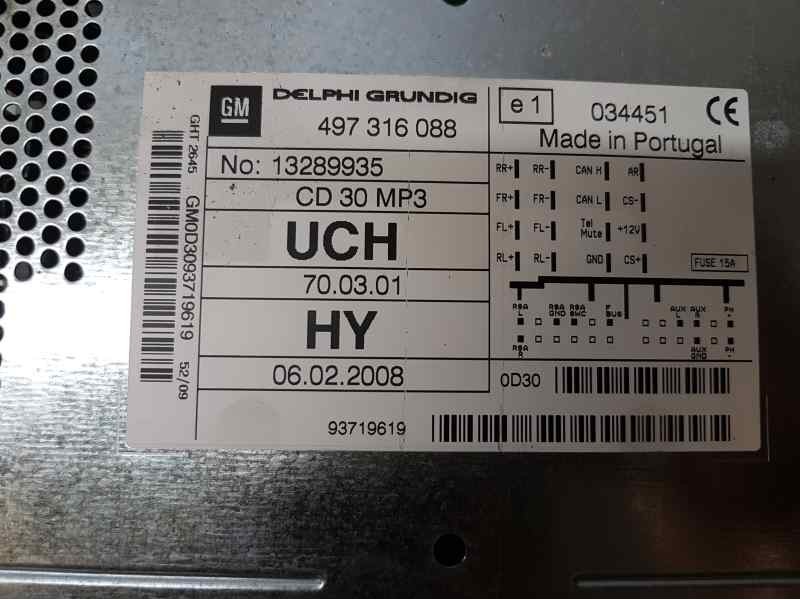 Recambio de sistema audio / radio cd para opel zafira b edition ´´111 jahre´´ referencia OEM IAM 13289935  