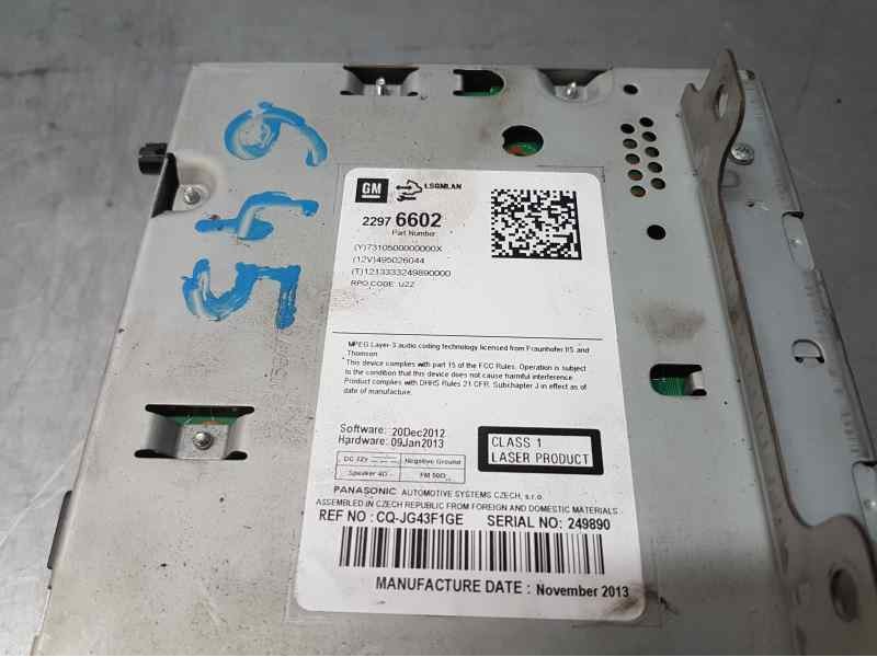Recambio de sistema audio / radio cd para opel zafira tourer expression referencia OEM IAM 22976602   Recambio de sistema audio / radio cd para opel zafira tourer expression referencia OEM IAM 22976602