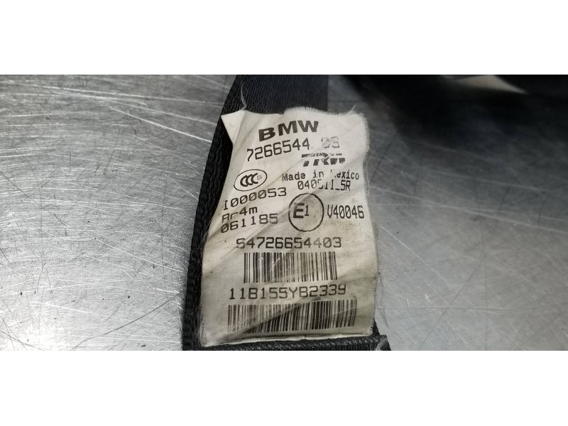 Recambio de cinturon seguridad trasero derecho para bmw x3 (f25) xdrive 20d referencia OEM IAM 72117266544 7266544 