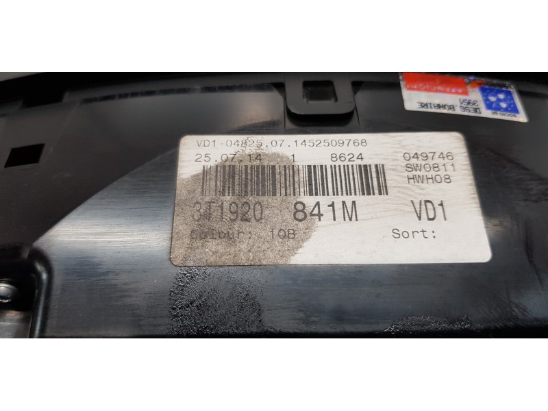 Recambio de cuadro instrumentos para skoda suberb (3t4) ambition referencia OEM IAM 3T1920841M   Recambio de cuadro instrumentos para skoda suberb (3t4) ambition referencia OEM IAM 3T1920841M