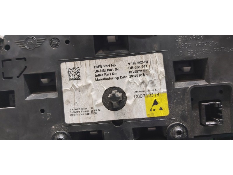 Recambio de cuadro instrumentos para bmw mini (r56) cooper d referencia OEM IAM 9189502  