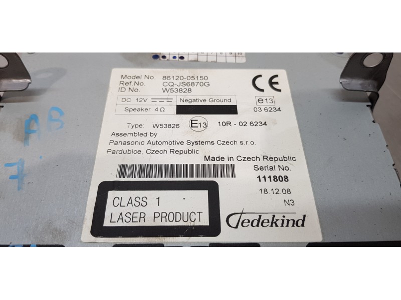 Recambio de sistema audio / radio cd para toyota avensis (t27) executive referencia OEM IAM 8612005150  