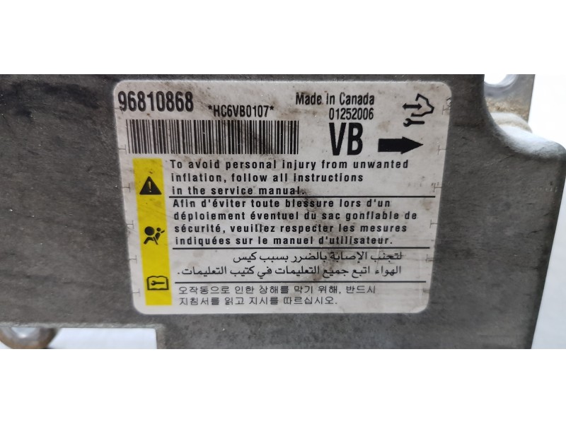 Recambio de centralita airbag para chevrolet captiva 2.4 ls referencia OEM IAM 96810868   Recambio de centralita airbag para chevrolet captiva 2.4 ls referencia OEM IAM 96810868