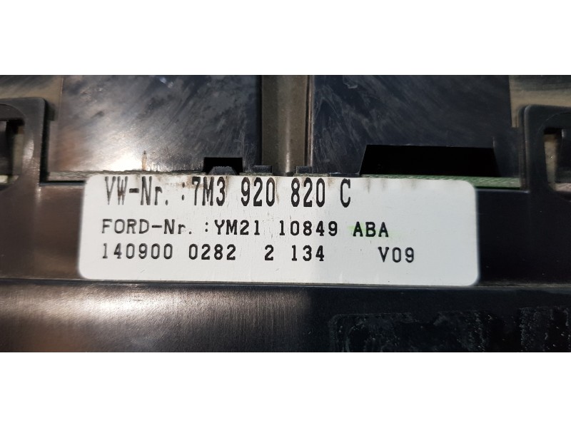 Recambio de cuadro instrumentos para volkswagen sharan (7m6/7m9) highline referencia OEM IAM 7M3920820C   Recambio de cuadro instrumentos para volkswagen sharan (7m6/7m9) highline referencia OEM IAM 7M3920820C