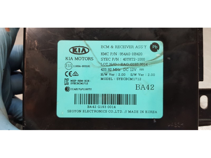 Recambio de modulo confort para kia rio (yb) business referencia OEM IAM 954A0H8420  