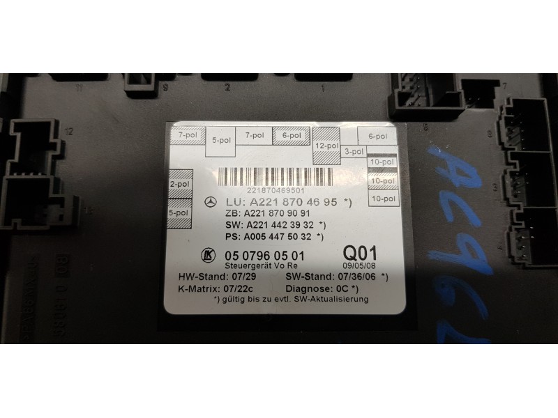 Recambio de modulo electronico para mercedes clase s (w221) berlina 320 / 350 cdi (221.022) referencia OEM IAM A2218704695  