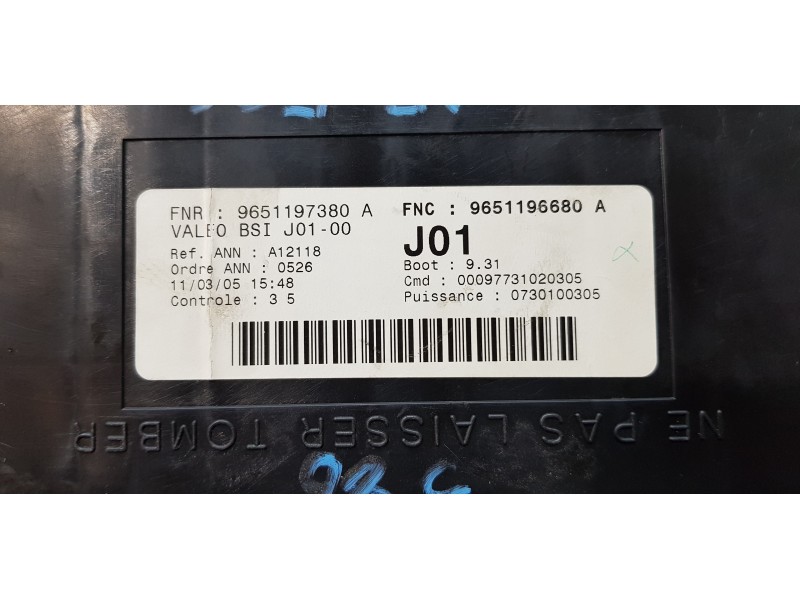 Recambio de caja reles / fusibles para peugeot 307 (s1) xr clim plus referencia OEM IAM 9651196680  