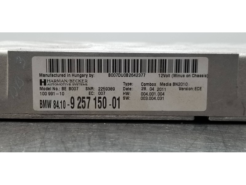 Recambio de sistema audio / radio cd para bmw x3 (f25) xdrive 20d referencia OEM IAM 84109257150  