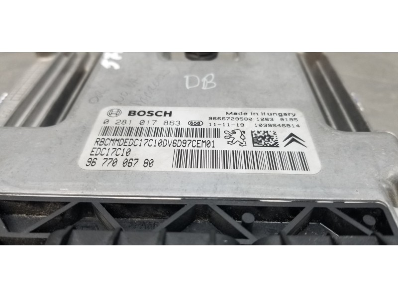 Recambio de centralita motor uce para peugeot partner kasten confort l1 referencia OEM IAM 9677006780 0281017863 