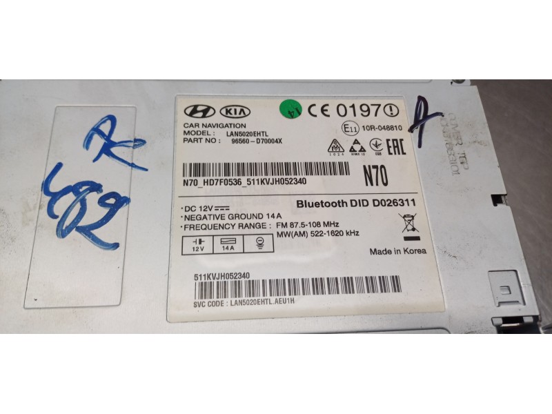 Recambio de pantalla multifuncion para hyundai tucson style 4wd referencia OEM IAM 96560D70004X  