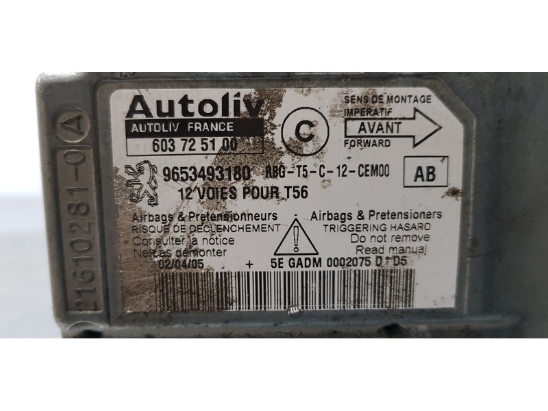 Recambio de centralita airbag para peugeot 307 cc (s2) básico referencia OEM IAM 9653493180  