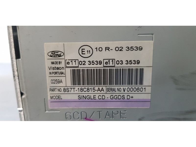 Recambio de sistema audio / radio cd para ford mondeo ber. (ca2) ambiente referencia OEM IAM 8S7T18C815AA  