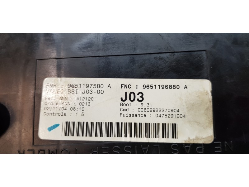 Recambio de caja reles / fusibles para peugeot 307 break / sw (s1) sw pack referencia OEM IAM 9651196880   Recambio de caja reles / fusibles para peugeot 307 break / sw (s1) sw pack referencia OEM IAM 9651196880