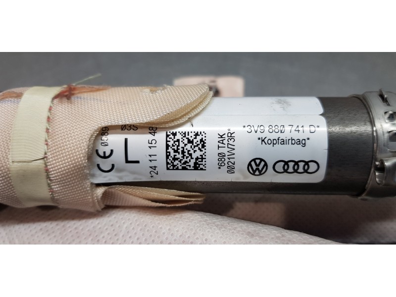 Recambio de airbag cortina delantero izquierdo para skoda superb combi (3v5) active referencia OEM IAM 3V9880741D   Recambio de airbag cortina delantero izquierdo para skoda superb combi (3v5) active referencia OEM IAM 3V9880741D