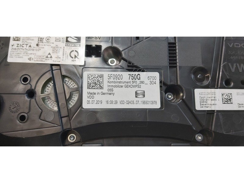 Recambio de cuadro instrumentos para seat ateca (kh7) xcellence 4drive referencia OEM IAM 5F0920750G   Recambio de cuadro instrumentos para seat ateca (kh7) xcellence 4drive referencia OEM IAM 5F0920750G