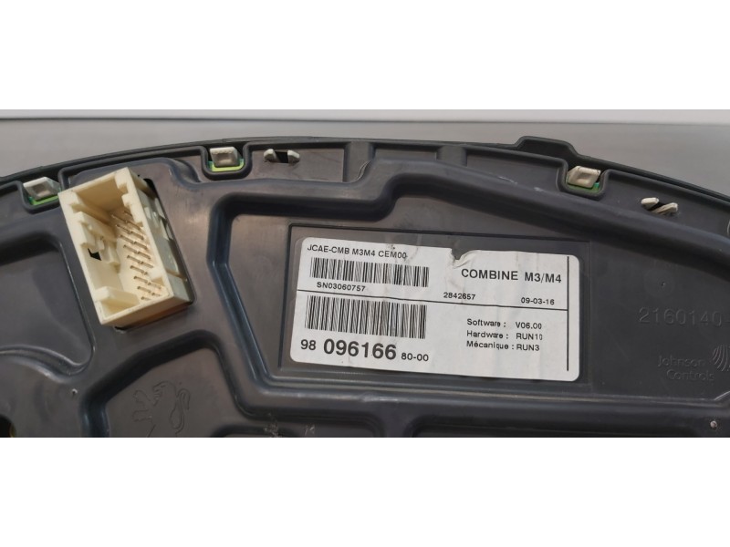 Recambio de cuadro instrumentos para citroen c-elysée exclusive referencia OEM IAM 9809616680  