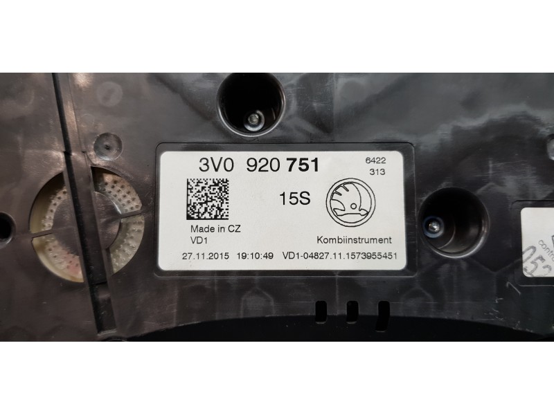 Recambio de cuadro instrumentos para skoda superb combi (3v5) active referencia OEM IAM 3V0920751   Recambio de cuadro instrumentos para skoda superb combi (3v5) active referencia OEM IAM 3V0920751
