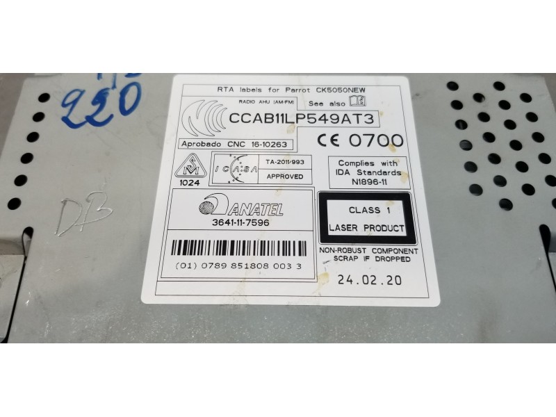 Recambio de sistema audio / radio cd para land rover evoque dynamic referencia OEM IAM LR040498 DH5218C815AC DH5218C815AE