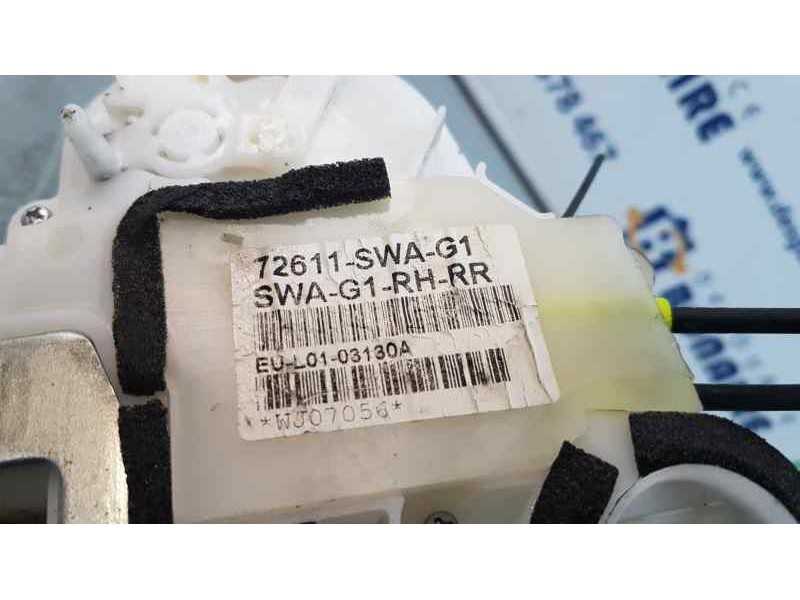 Recambio de cerradura puerta trasera derecha para honda cr-v (re) elegance referencia OEM IAM 72611SWAG1  
