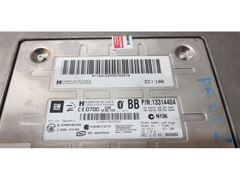 Recambio de modulo electronico para opel insignia berlina edition referencia OEM IAM 13314404   Recambio de modulo electronico para opel insignia berlina edition referencia OEM IAM 13314404