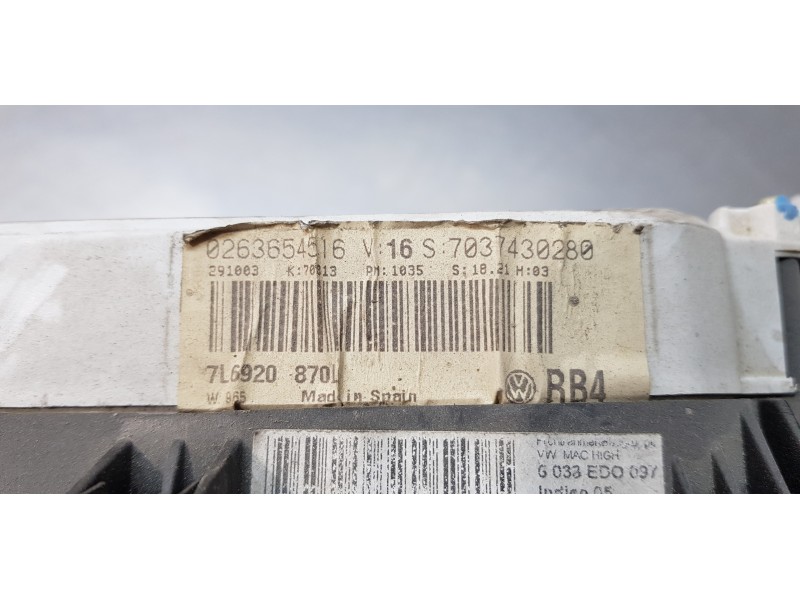 Recambio de cuadro instrumentos para volkswagen touareg (7la) tdi r5 referencia OEM IAM 7L6920870L   Recambio de cuadro instrumentos para volkswagen touareg (7la) tdi r5 referencia OEM IAM 7L6920870L
