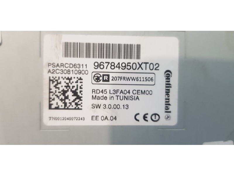 Recambio de sistema audio / radio cd para peugeot 5008 access referencia OEM IAM 96784950XT  