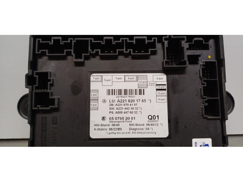 Recambio de modulo electronico para mercedes clase s (w221) berlina 420 / 450 cdi (221.028) referencia OEM IAM A2218201785  