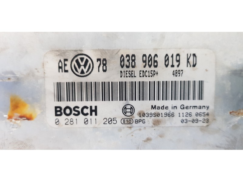 Recambio de centralita motor uce para volkswagen passat berlina (3b3) comfortline referencia OEM IAM 038906019KD   Recambio de centralita motor uce para volkswagen passat berlina (3b3) comfortline referencia OEM IAM 038906019KD