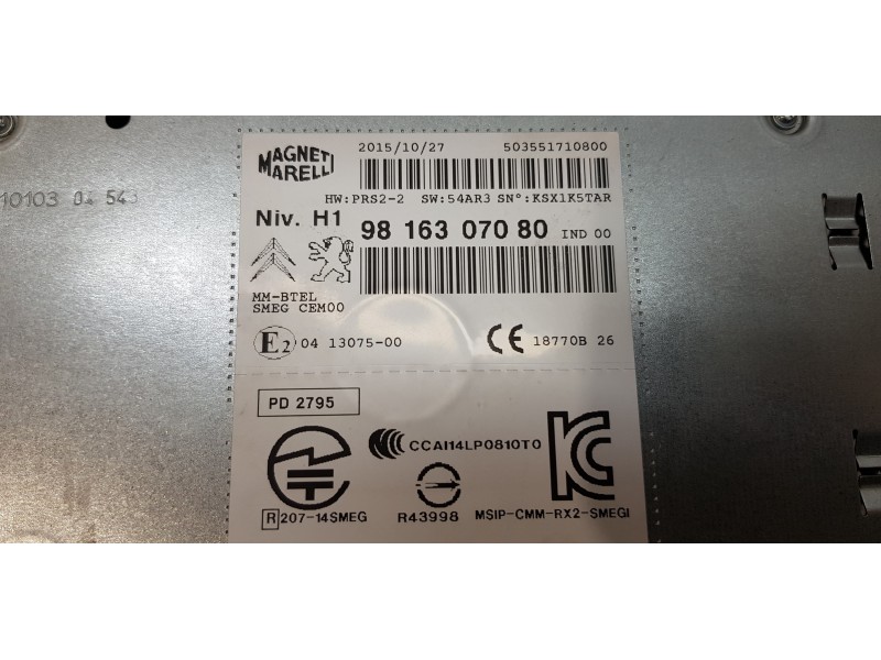 Recambio de sistema audio / radio cd para peugeot 308 sw active referencia OEM IAM 9816307080  