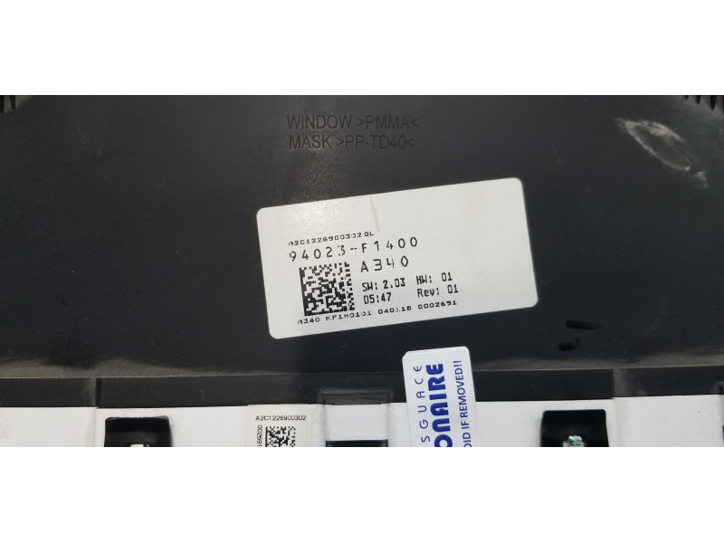 Recambio de cuadro instrumentos para kia sportage dynamic referencia OEM IAM 94023F1400  