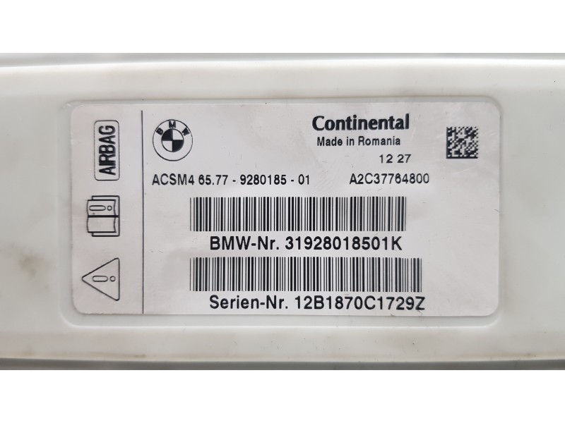 Recambio de centralita airbag para bmw serie 5 gran turismo (f07) 530d xdrive referencia OEM IAM 65779280185  