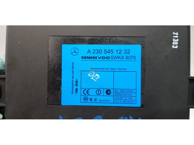 Recambio de modulo electronico para mercedes clase s (w220) berlina 400 cdi (220.028) referencia OEM IAM A2305451232  