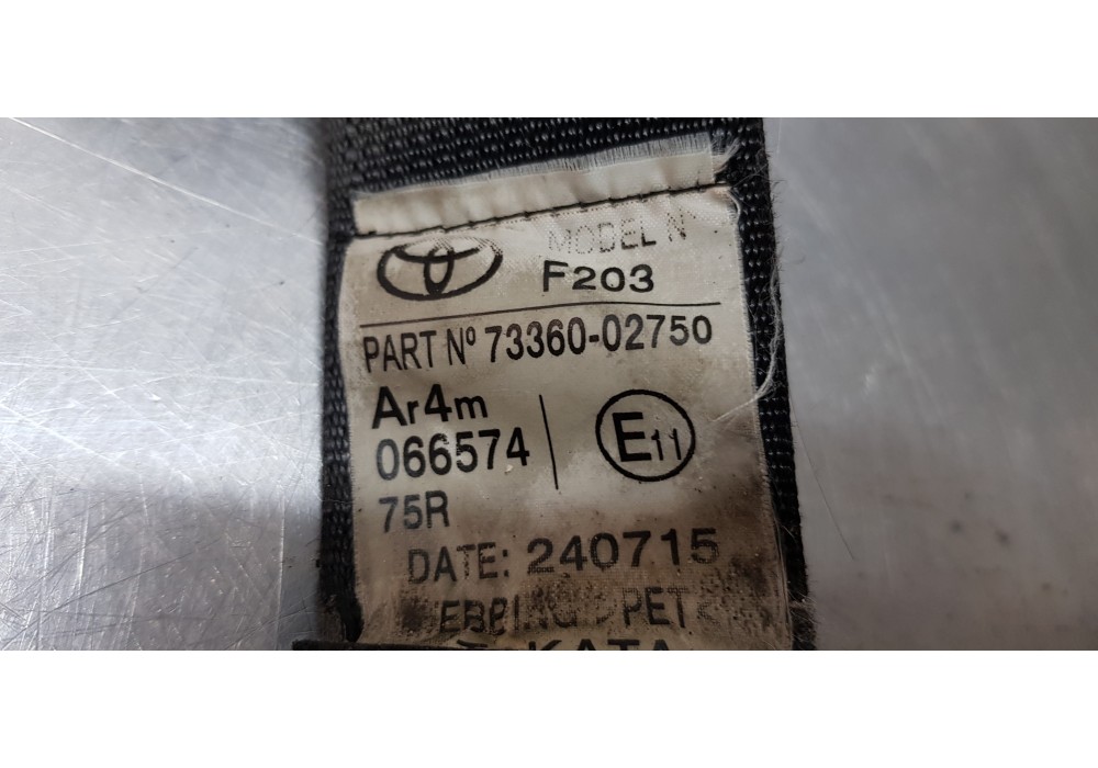 Recambio de cinturon seguridad trasero derecho para toyota auris touring sports (e18) hybrid active referencia OEM IAM 733600275 Recambio de cinturon seguridad trasero derecho para toyota auris touring sports (e18) hybrid active referencia OEM IAM 733600275