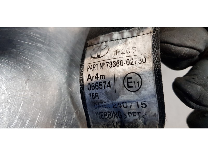 Recambio de cinturon seguridad trasero izquierdo para toyota auris touring sports (e18) hybrid active referencia OEM IAM 7336002 Recambio de cinturon seguridad trasero izquierdo para toyota auris touring sports (e18) hybrid active referencia OEM IAM 7336002