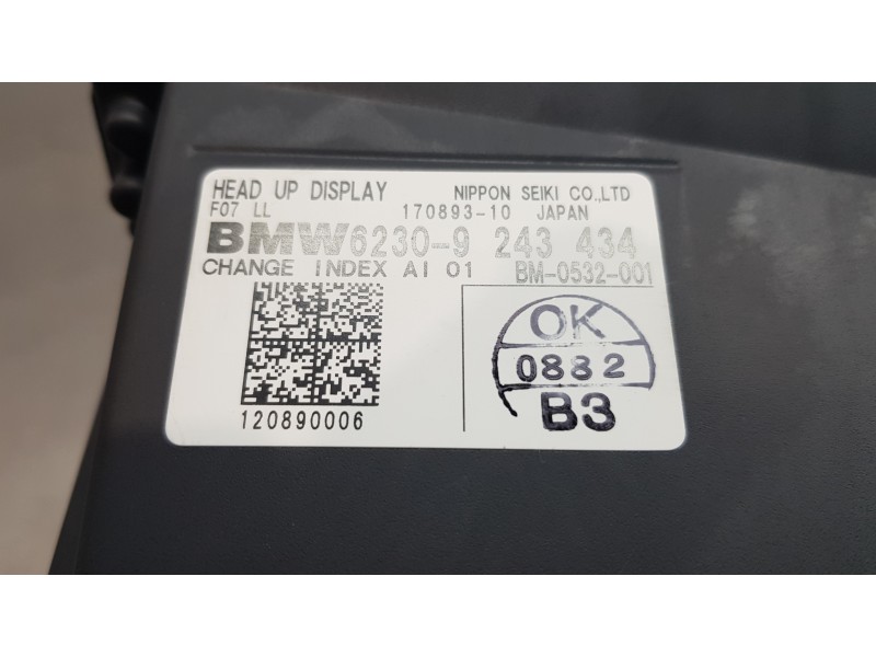 Recambio de pantalla multifuncion para bmw serie 5 gran turismo (f07) 530d xdrive referencia OEM IAM 62309243434  