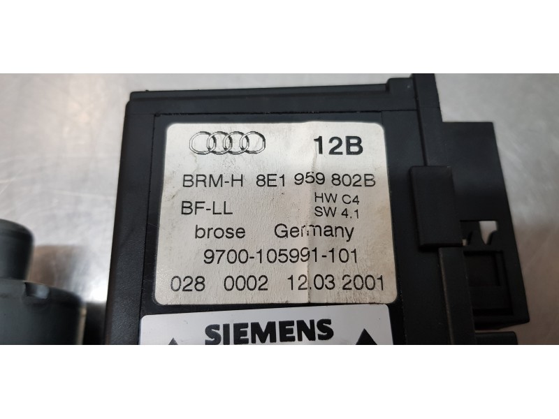 Recambio de motor elevalunas delantero derecho para audi a4 berlina (8e) 1.8 t referencia OEM IAM 8E1959802B   Recambio de motor elevalunas delantero derecho para audi a4 berlina (8e) 1.8 t referencia OEM IAM 8E1959802B
