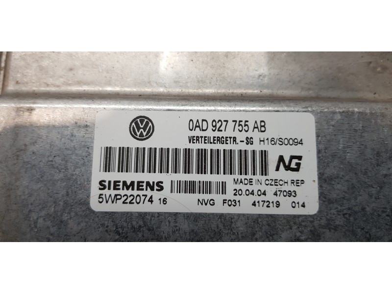 Recambio de centralita cambio automatico para volkswagen touareg (7la) tdi r5 referencia OEM IAM 0AD927755AB   Recambio de centralita cambio automatico para volkswagen touareg (7la) tdi r5 referencia OEM IAM 0AD927755AB