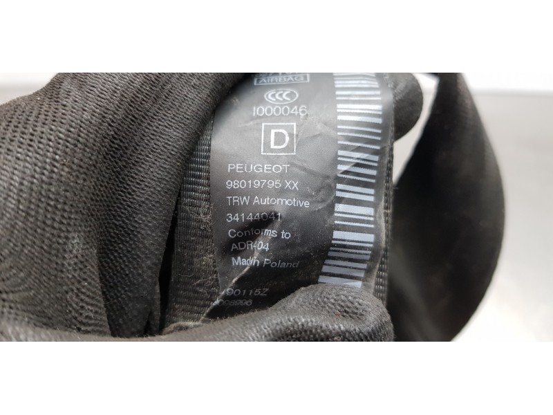 Recambio de cinturon seguridad delantero derecho para peugeot 5008 active referencia OEM IAM 98019795XX   Recambio de cinturon seguridad delantero derecho para peugeot 5008 active referencia OEM IAM 98019795XX