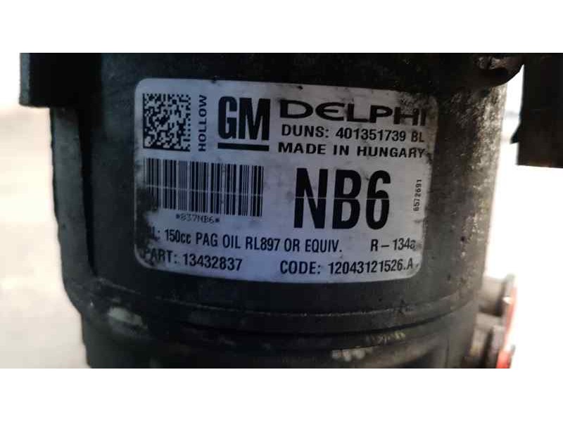 Recambio de compresor aire acondicionado para opel zafira b family referencia OEM IAM 13432837  