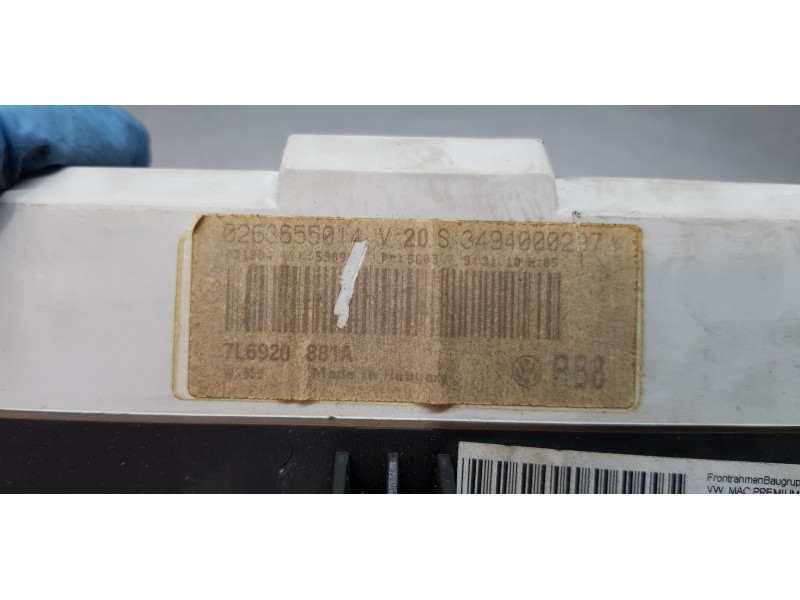 Recambio de cuadro instrumentos para volkswagen touareg (7la) tdi r5 referencia OEM IAM 7L6920881A  