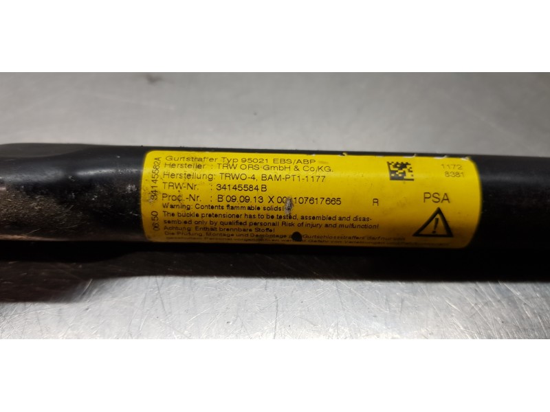 Recambio de cinturon seguridad delantero derecho para peugeot 5008 allure referencia OEM IAM 98019795XX  